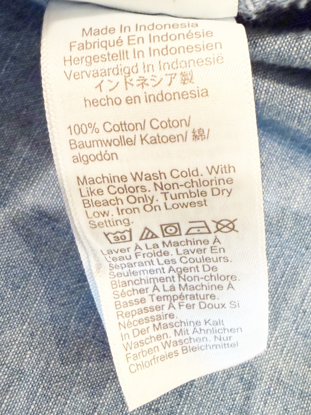 J. Crew Denim Chambray Ruffle Sleeve Top - Picture 5 of 6
